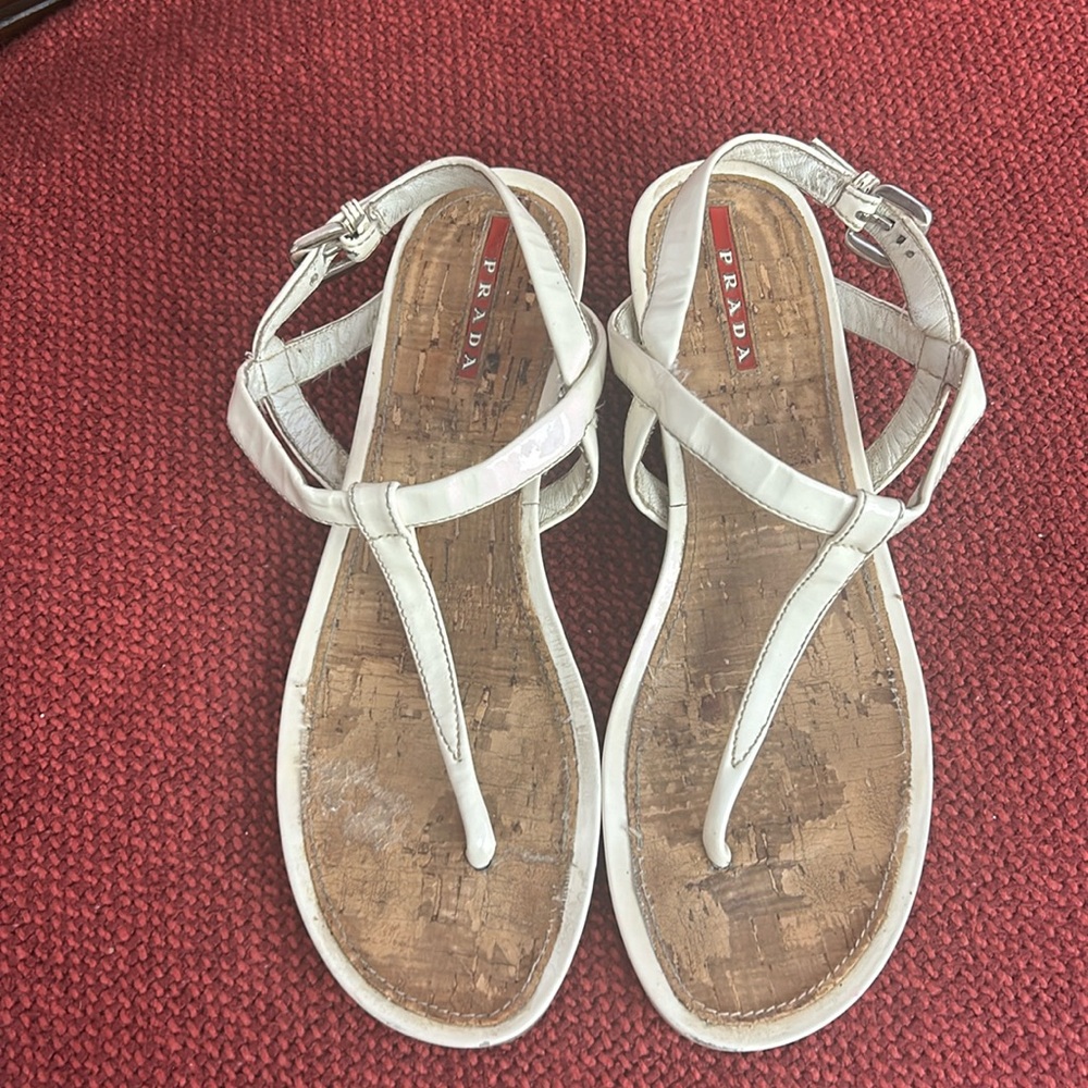 Prada Leather Slingback Sandals